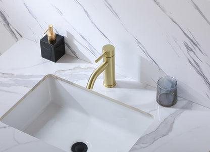 Elegant Furniture & Lighting - Victor Single Hole Single Handle Bathroom Faucet in Brushed Gold - FAV-1006BGD veiw 3