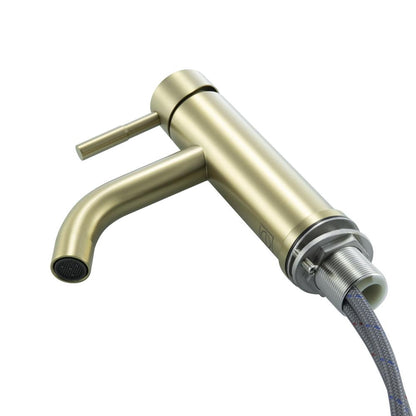 Elegant Furniture & Lighting - Victor Single Hole Single Handle Bathroom Faucet in Brushed Gold - FAV-1006BGD veiw 7