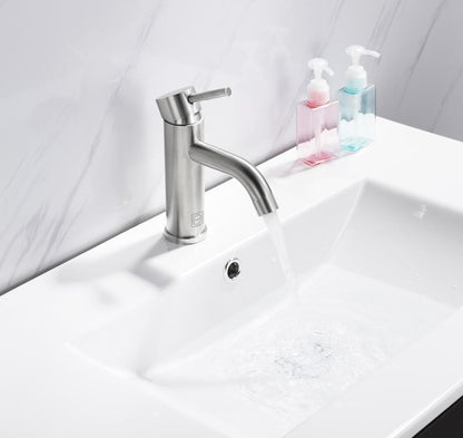 Elegant Furniture & Lighting - Victor Single Hole Single Handle Bathroom Faucet in Brushed Nickel - FAV-1006BNK veiw 4
