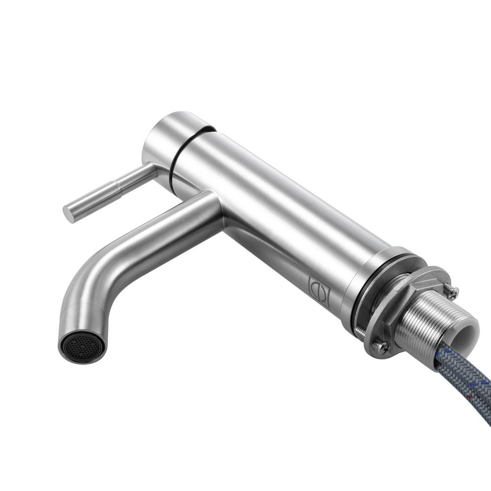 Elegant Furniture & Lighting - Victor Single Hole Single Handle Bathroom Faucet in Brushed Nickel - FAV-1006BNK veiw 6