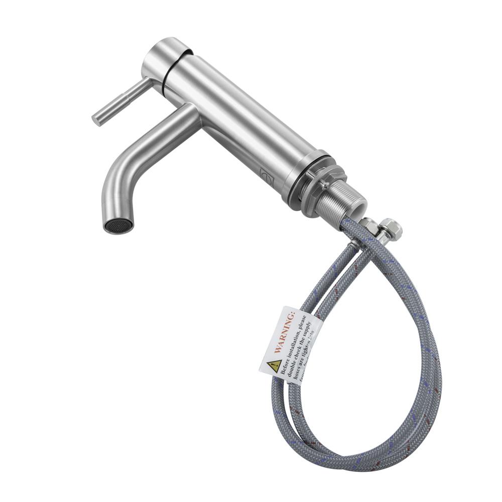 Elegant Furniture & Lighting - Victor Single Hole Single Handle Bathroom Faucet in Brushed Nickel - FAV-1006BNK veiw 7
