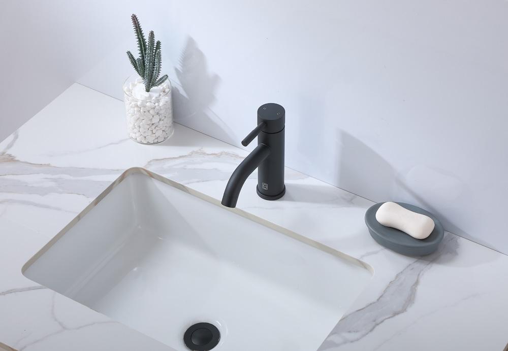 Elegant Furniture & Lighting - Victor Single Hole Single Handle Bathroom Faucet in Matte Black - FAV-1006MBK veiw 3