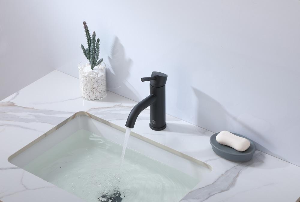 Elegant Furniture & Lighting - Victor Single Hole Single Handle Bathroom Faucet in Matte Black - FAV-1006MBK veiw 4