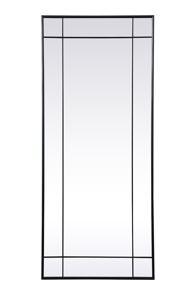 Elegant Furniture & Lighting - Viola French Panel Full Length Mirror 30x70 Inch In Black - MR3FL3070BLK veiw 1
