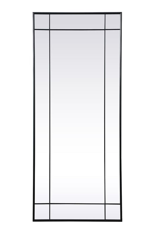 Elegant Furniture & Lighting - Viola French Panel Full Length Mirror 30x70 Inch In Black - MR3FL3070BLK veiw 1