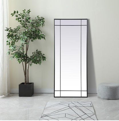 Elegant Furniture & Lighting - Viola French Panel Full Length Mirror 30x70 Inch In Black - MR3FL3070BLK veiw 2