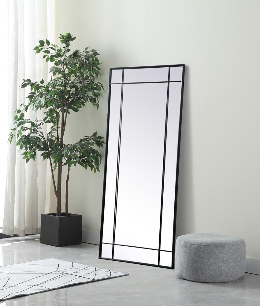 Elegant Furniture & Lighting - Viola French Panel Full Length Mirror 30x70 Inch In Black - MR3FL3070BLK veiw 3