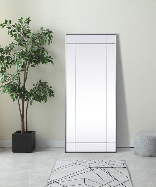 Elegant Furniture & Lighting - Viola French Panel Full Length Mirror 30x70 Inch In Silver - MR3FL3070SIL veiw 2