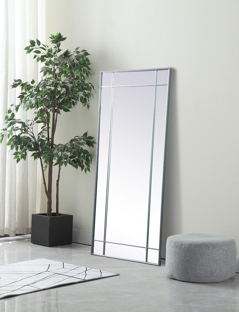 Elegant Furniture & Lighting - Viola French Panel Full Length Mirror 30x70 Inch In Silver - MR3FL3070SIL veiw 3