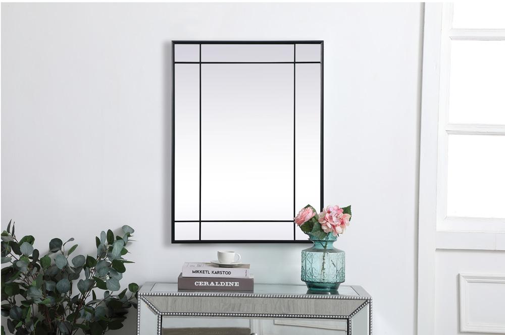 Elegant Furniture & Lighting - Viola French Panel Wall Mirror 30x40 Inch In Black - MR3A3040BLK veiw 2