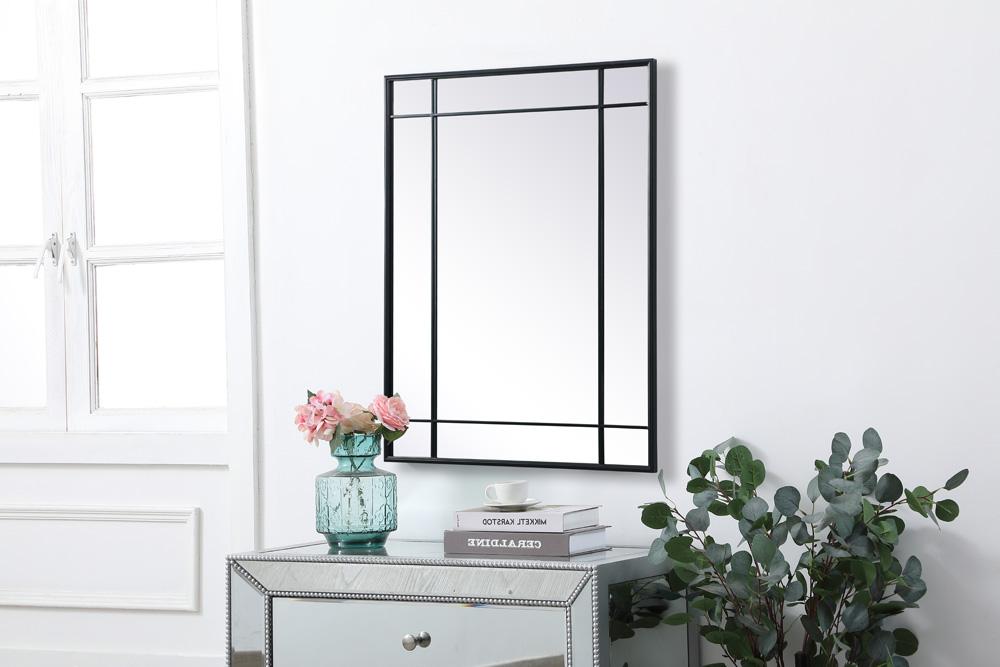 Elegant Furniture & Lighting - Viola French Panel Wall Mirror 30x40 Inch In Black - MR3A3040BLK veiw 3