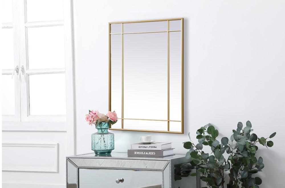 Elegant Furniture & Lighting - Viola French Panel Wall Mirror 30x40 Inch In Brass - MR3A3040BRA veiw 3