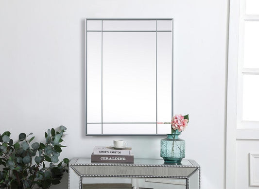 Elegant Furniture & Lighting - Viola French Panel Wall Mirror 30x40 Inch In Silver - MR3A3040SIL veiw 2