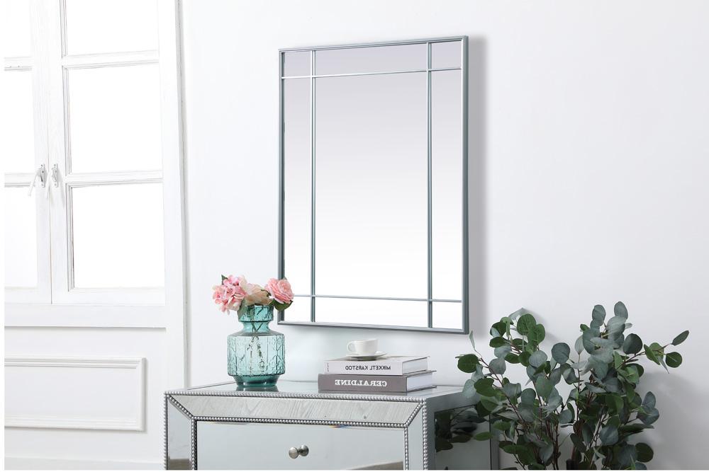 Elegant Furniture & Lighting - Viola French Panel Wall Mirror 30x40 Inch In Silver - MR3A3040SIL veiw 3