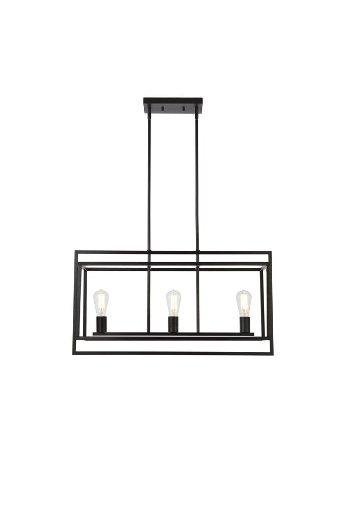 Elegant Furniture & Lighting - Voir 3 lights pendant in black - LD7056D32BK veiw 1