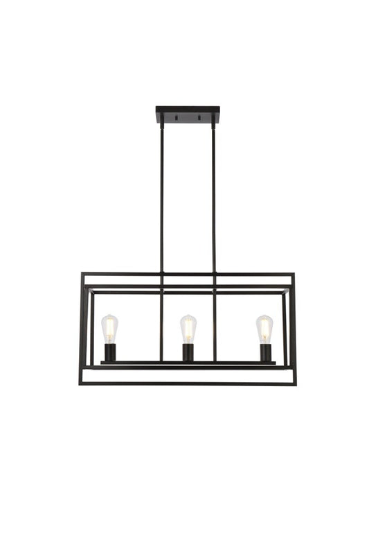 Elegant Furniture & Lighting - Voir 3 lights pendant in black - LD7056D32BK veiw 1