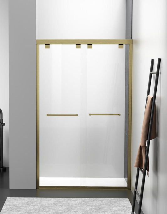 Elegant Furniture & Lighting - Warren Semi-frameless shower door 48 x 76 Brushed Gold - SD303-4876BGD veiw 1