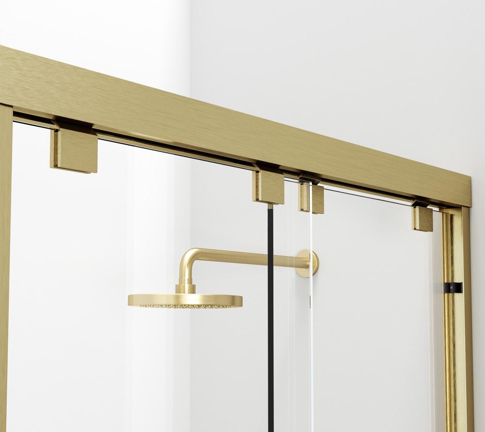 Elegant Furniture & Lighting - Warren Semi-frameless shower door 48 x 76 Brushed Gold - SD303-4876BGD veiw 6
