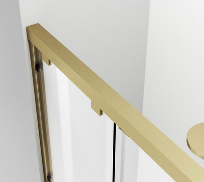 Elegant Furniture & Lighting - Warren Semi-frameless shower door 48 x 76 Brushed Gold - SD303-4876BGD veiw 7