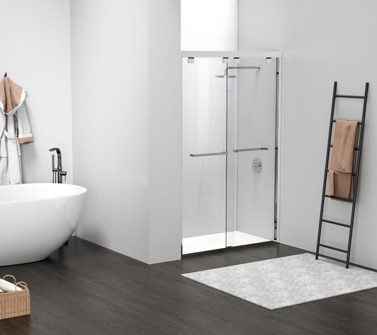 Elegant Furniture & Lighting - Warren Semi-frameless shower door 48 x 76 Polished Chrome - SD303-4876PCH veiw 2