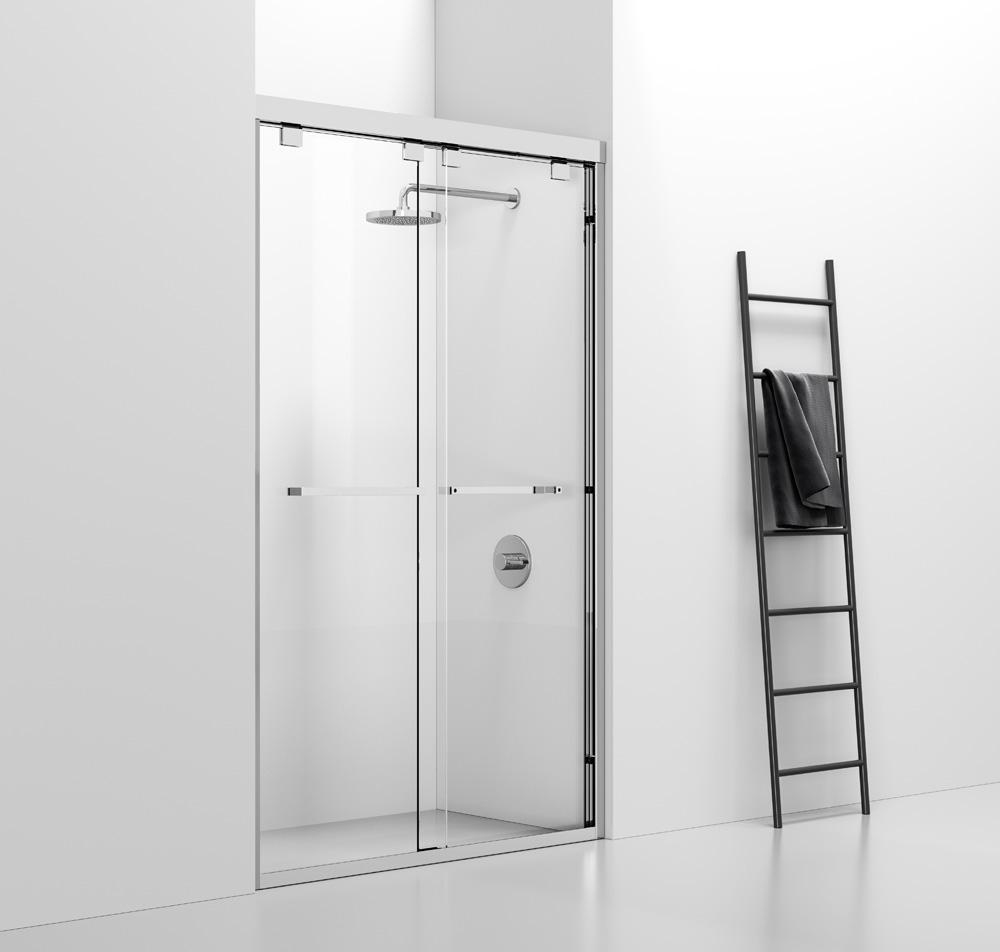 Elegant Furniture & Lighting - Warren Semi-frameless shower door 48 x 76 Polished Chrome - SD303-4876PCH veiw 3