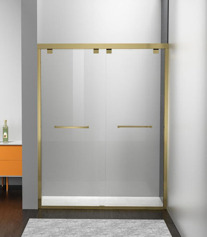Elegant Furniture & Lighting - Warren Semi-frameless shower door 60 x 76 Brushed Gold - SD303-6076BGD veiw 1