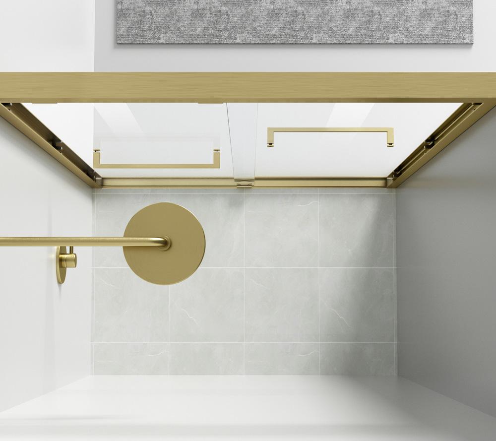 Elegant Furniture & Lighting - Warren Semi-frameless shower door 60 x 76 Brushed Gold - SD303-6076BGD veiw 5