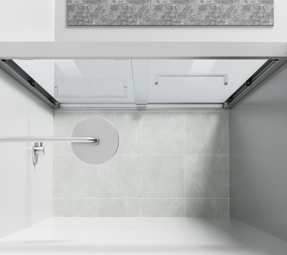 Elegant Furniture & Lighting - Warren Semi-frameless shower door 60 x 76 Brushed Nickel - SD303-6076BNK veiw 5