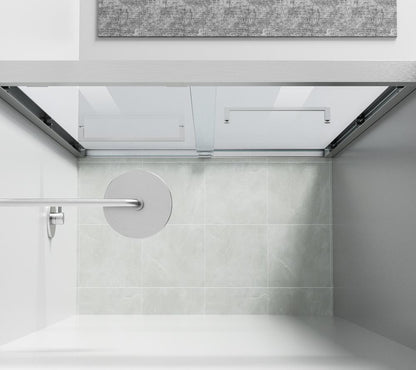 Elegant Furniture & Lighting - Warren Semi-frameless shower door 60 x 76 Brushed Nickel - SD303-6076BNK veiw 5