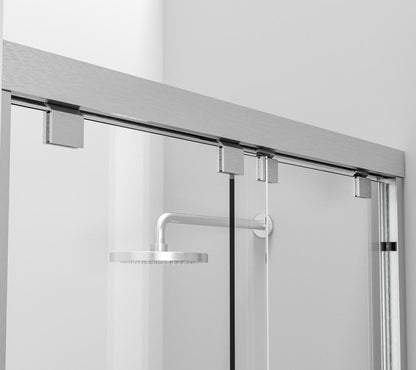 Elegant Furniture & Lighting - Warren Semi-frameless shower door 60 x 76 Brushed Nickel - SD303-6076BNK veiw 6