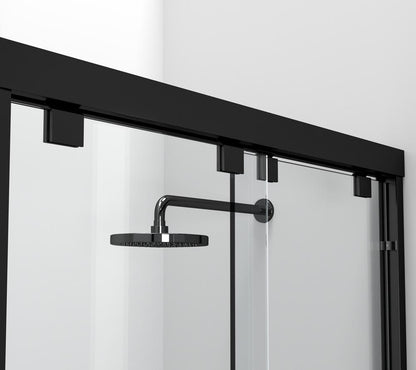 Elegant Furniture & Lighting - Warren Semi-frameless shower door 60 x 76 Matte Black - SD303-6076MBK veiw 6