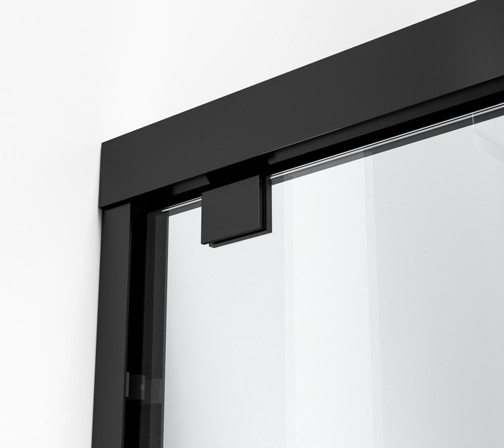 Elegant Furniture & Lighting - Warren Semi-frameless shower door 60 x 76 Matte Black - SD303-6076MBK veiw 8
