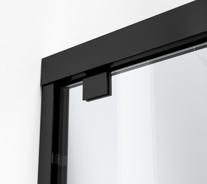 Elegant Furniture & Lighting - Warren Semi-frameless shower door 60 x 76 Matte Black - SD303-6076MBK veiw 8