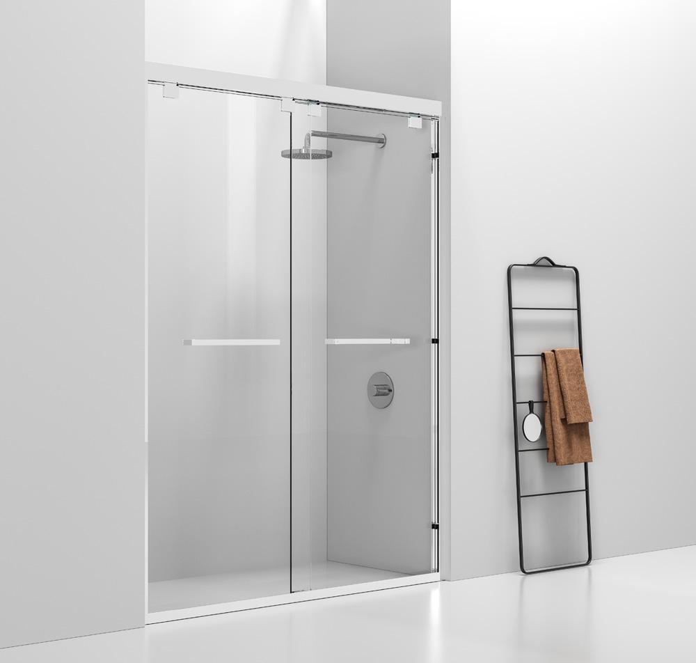 Elegant Furniture & Lighting - Warren Semi-frameless shower door 60 x 76 Polished Chrome - SD303-6076PCH veiw 3