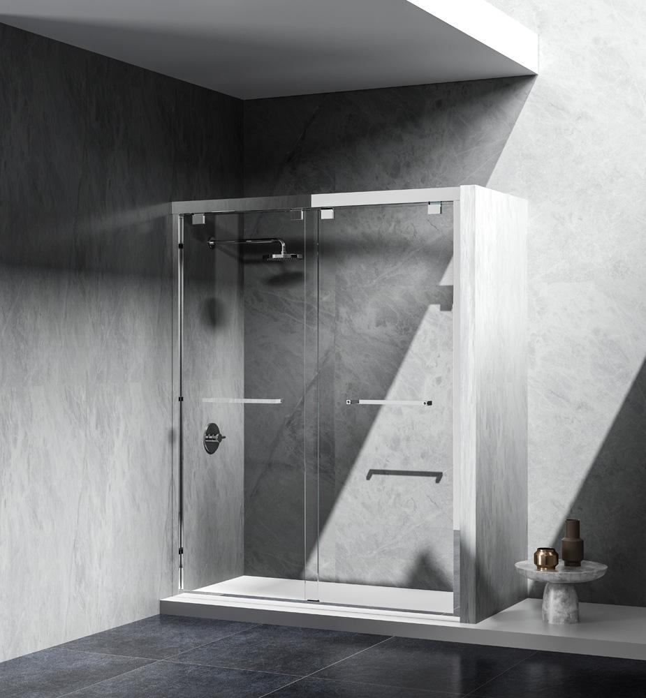 Elegant Furniture & Lighting - Warren Semi-frameless shower door 60 x 76 Polished Chrome - SD303-6076PCH veiw 4