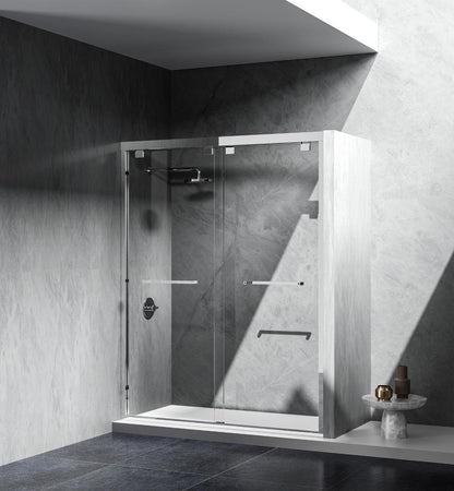 Elegant Furniture & Lighting - Warren Semi-frameless shower door 60 x 76 Polished Chrome - SD303-6076PCH veiw 4