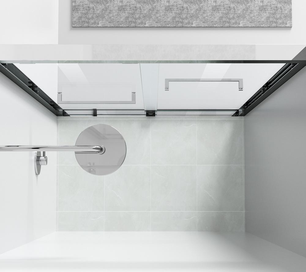 Elegant Furniture & Lighting - Warren Semi-frameless shower door 60 x 76 Polished Chrome - SD303-6076PCH veiw 5