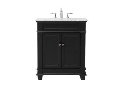 Elegant Furniture & Lighting - Wesley 30 inch Single bathroom vanity set in black - VF50030BK veiw 1
