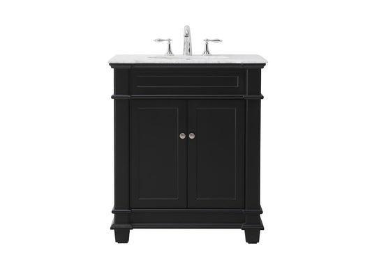 Elegant Furniture & Lighting - Wesley 30 inch Single bathroom vanity set in black - VF50030BK veiw 1