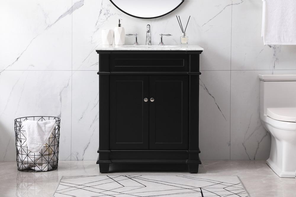 Elegant Furniture & Lighting - Wesley 30 inch Single bathroom vanity set in black - VF50030BK veiw 2