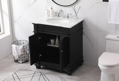 Elegant Furniture & Lighting - Wesley 30 inch Single bathroom vanity set in black - VF50030BK veiw 4