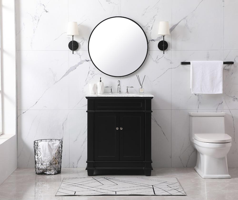 Elegant Furniture & Lighting - Wesley 30 inch Single bathroom vanity set in black - VF50030BK veiw 5