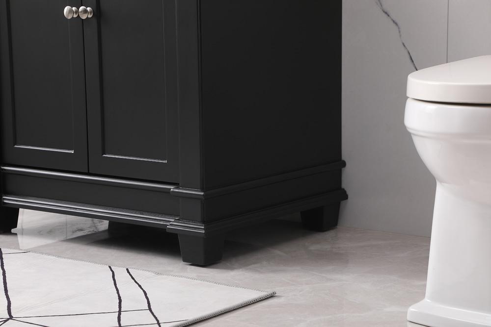 Elegant Furniture & Lighting - Wesley 30 inch Single bathroom vanity set in black - VF50030BK veiw 7