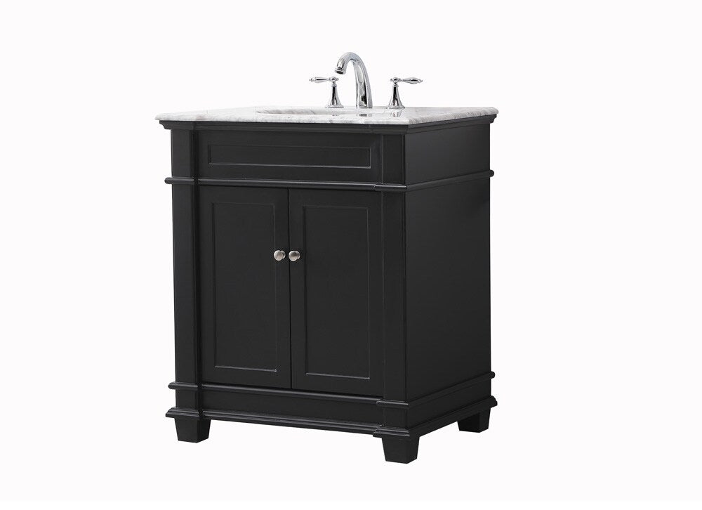 Elegant Furniture & Lighting - Wesley 30 inch Single bathroom vanity set in black - VF50030BK veiw 8