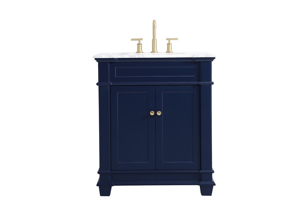 Elegant Furniture & Lighting - Wesley 30 inch Single Bathroom Vanity set in Blue - VF50030BL veiw 1
