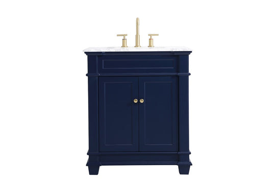 Elegant Furniture & Lighting - Wesley 30 inch Single Bathroom Vanity set in Blue - VF50030BL veiw 1
