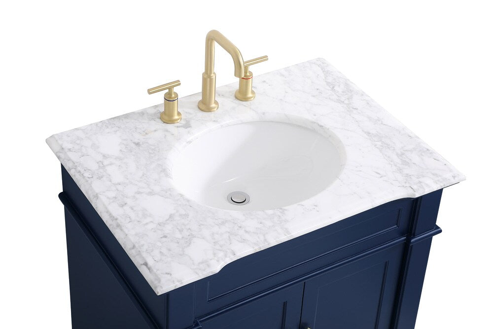 Elegant Furniture & Lighting - Wesley 30 inch Single Bathroom Vanity set in Blue - VF50030BL veiw 3