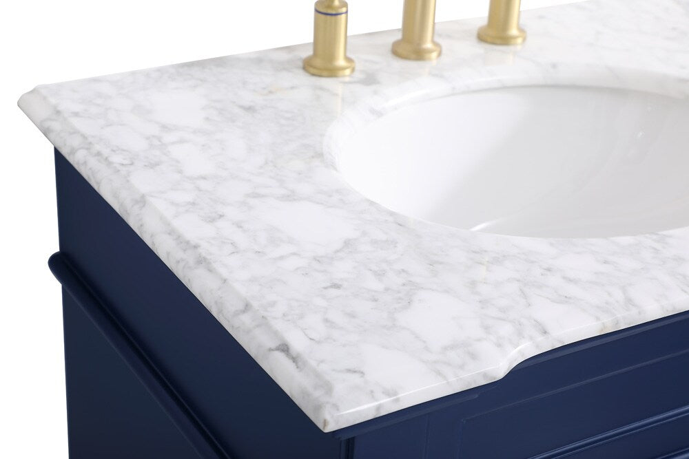 Elegant Furniture & Lighting - Wesley 30 inch Single Bathroom Vanity set in Blue - VF50030BL veiw 4