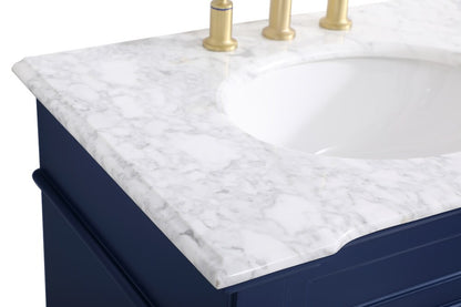 Elegant Furniture & Lighting - Wesley 30 inch Single Bathroom Vanity set in Blue - VF50030BL veiw 4