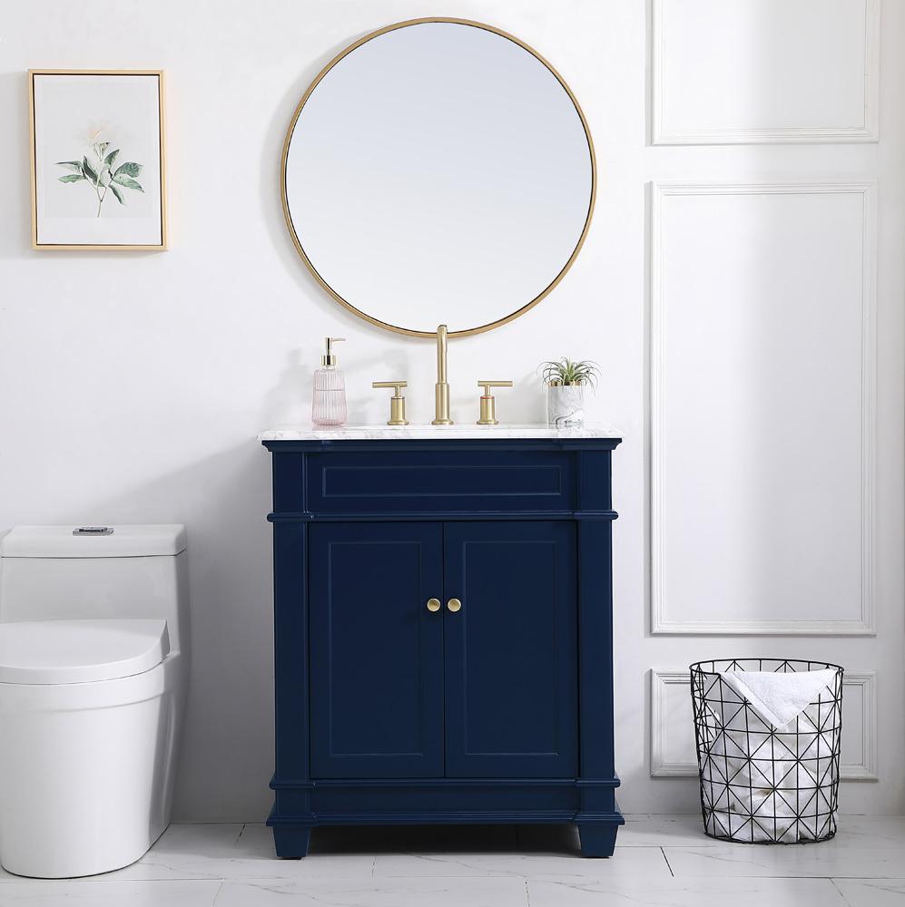 Elegant Furniture & Lighting - Wesley 30 inch Single Bathroom Vanity set in Blue - VF50030BL veiw 11
